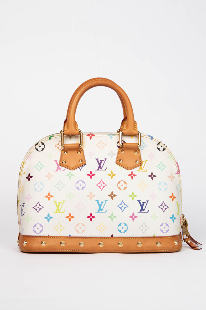 Vintage Louis Vuitton x Takashi Murakami White Monogram Alma PM