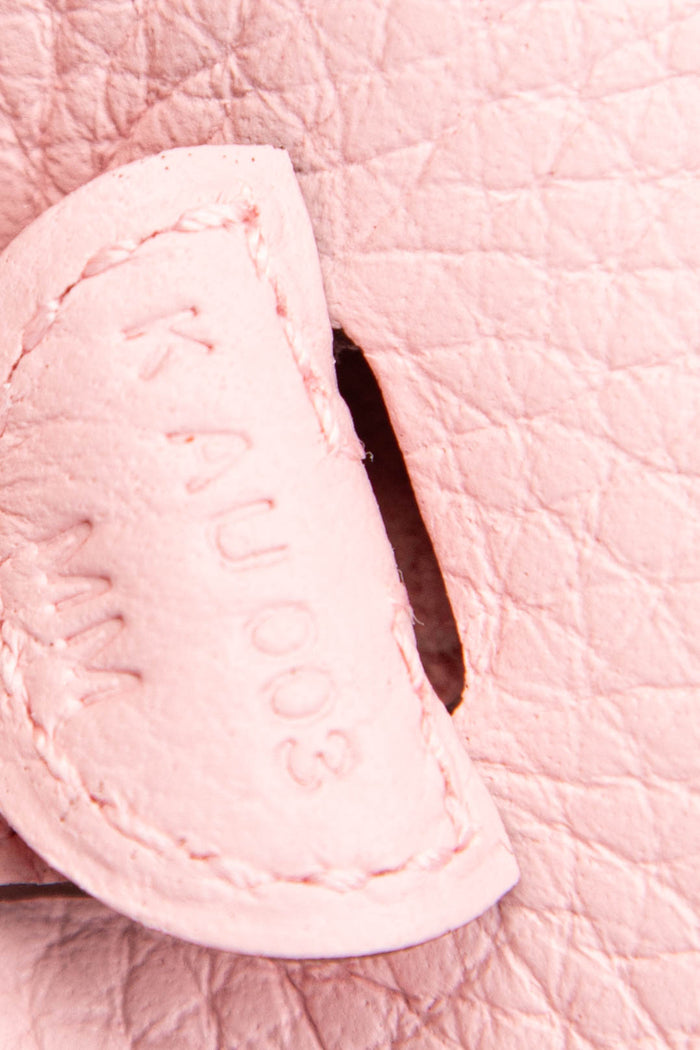 2025 Hermès Rose Sakura Clemence Leather Mini Evelyne with SHW