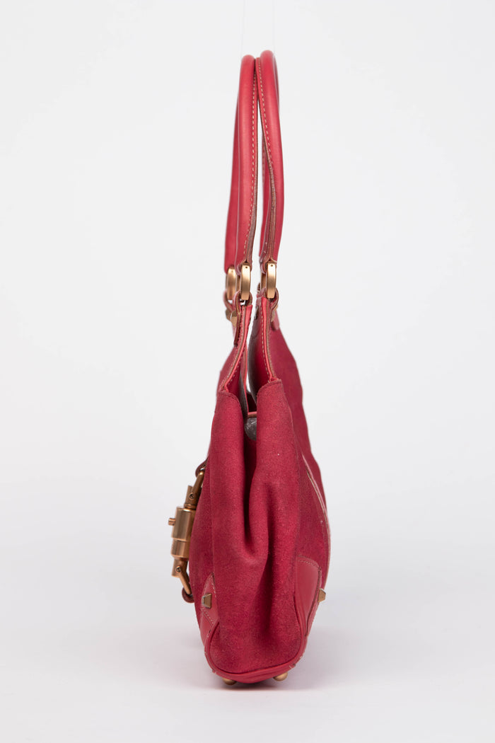 Vintage Gucci Pink Suede Bardot Jackie Shoulder Bag