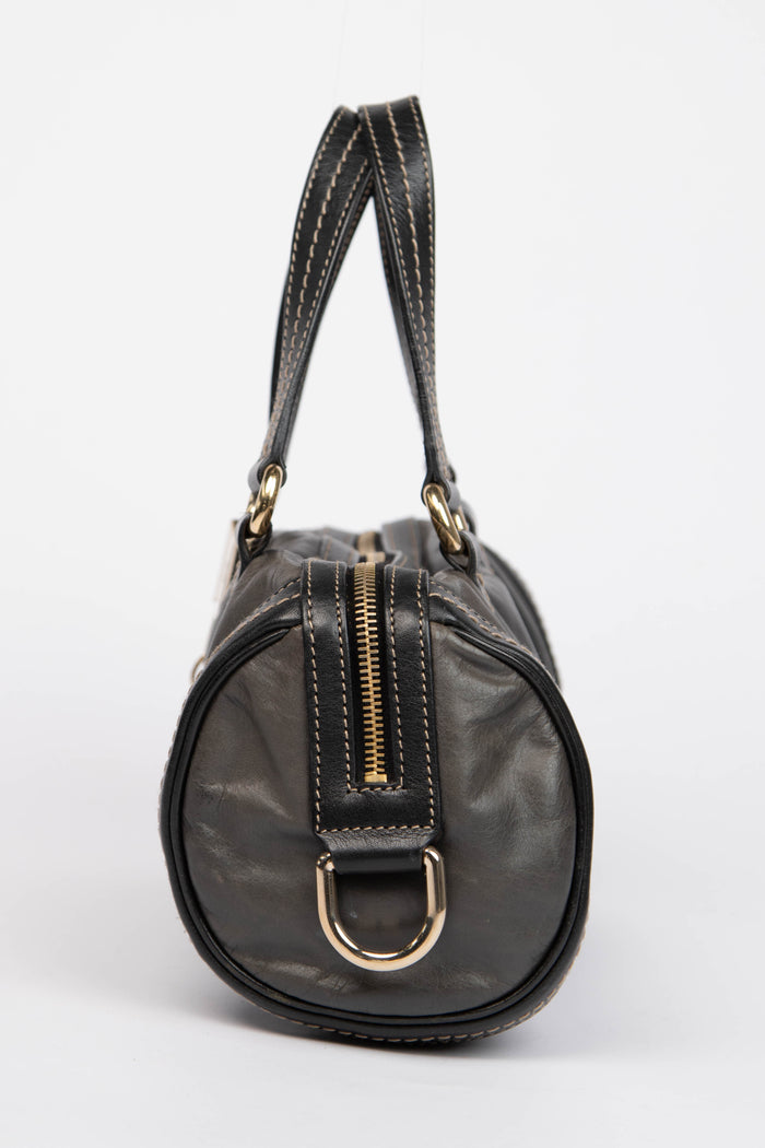 Vintage Gucci Black Leather Mini Duchessa Boston Bag