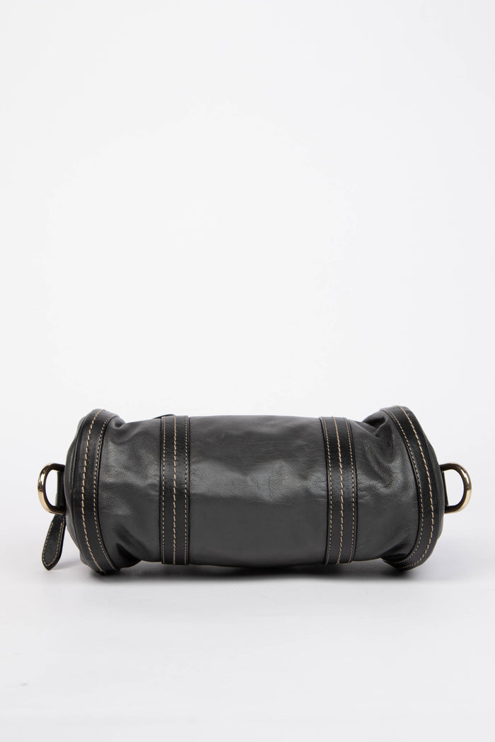 Vintage Gucci Black Leather Mini Duchessa Boston Bag