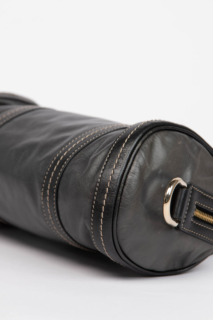 Vintage Gucci Black Leather Mini Duchessa Boston Bag