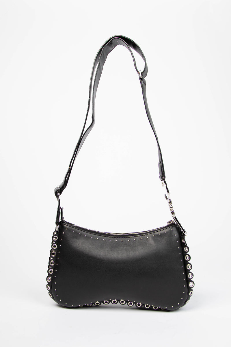 2004 Christian Dior Black Leather Peace and Love Shoulder Bag