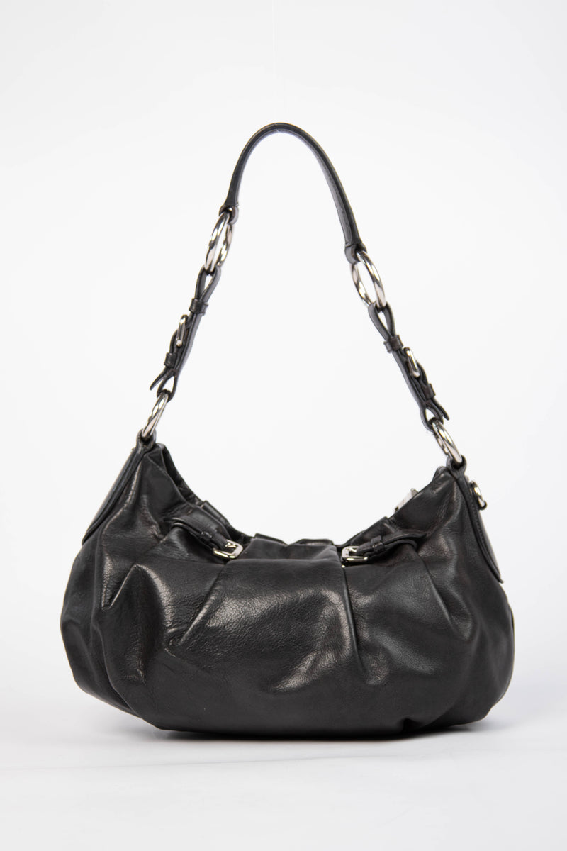 Vintage Prada Black Leather Buckle Hobo Bag – Break Archive