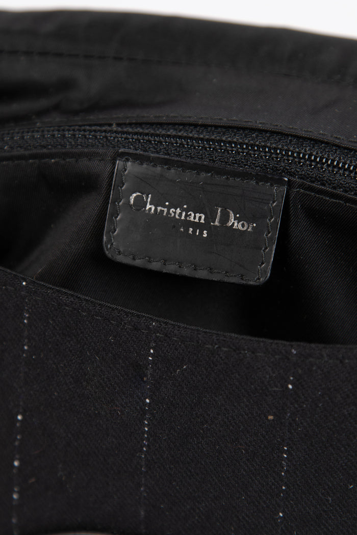 2000s Christian Dior Fur & Pinstripe Malice Shoulder Bag