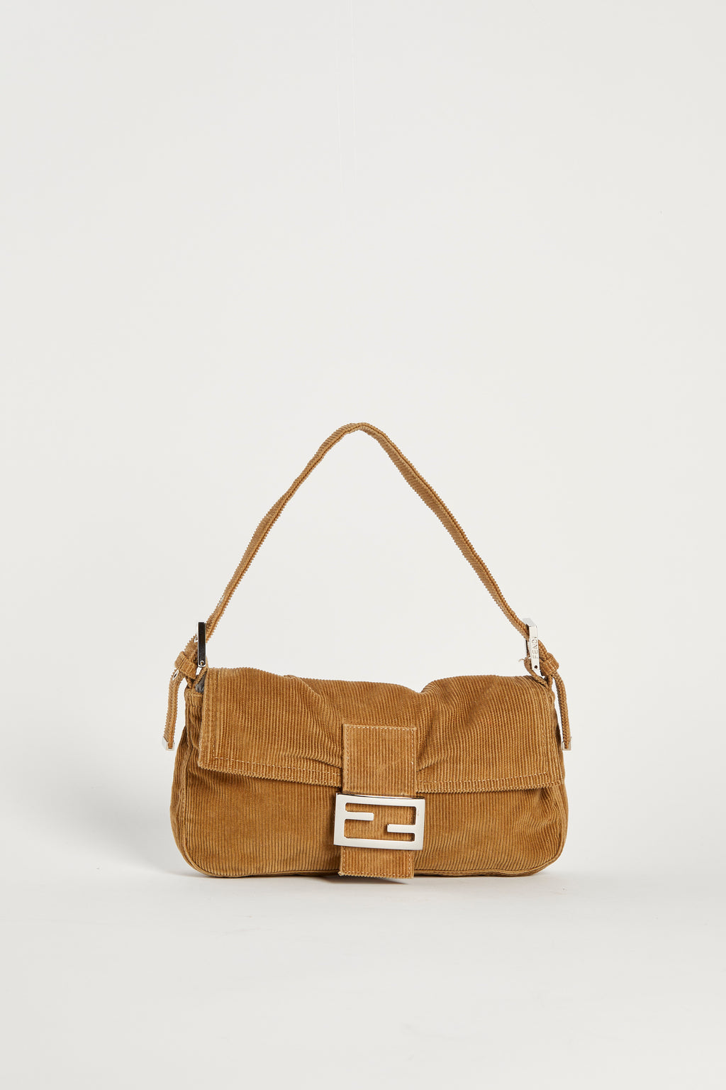 Vintage Fendi Corduroy Baguette Shoulder Bag