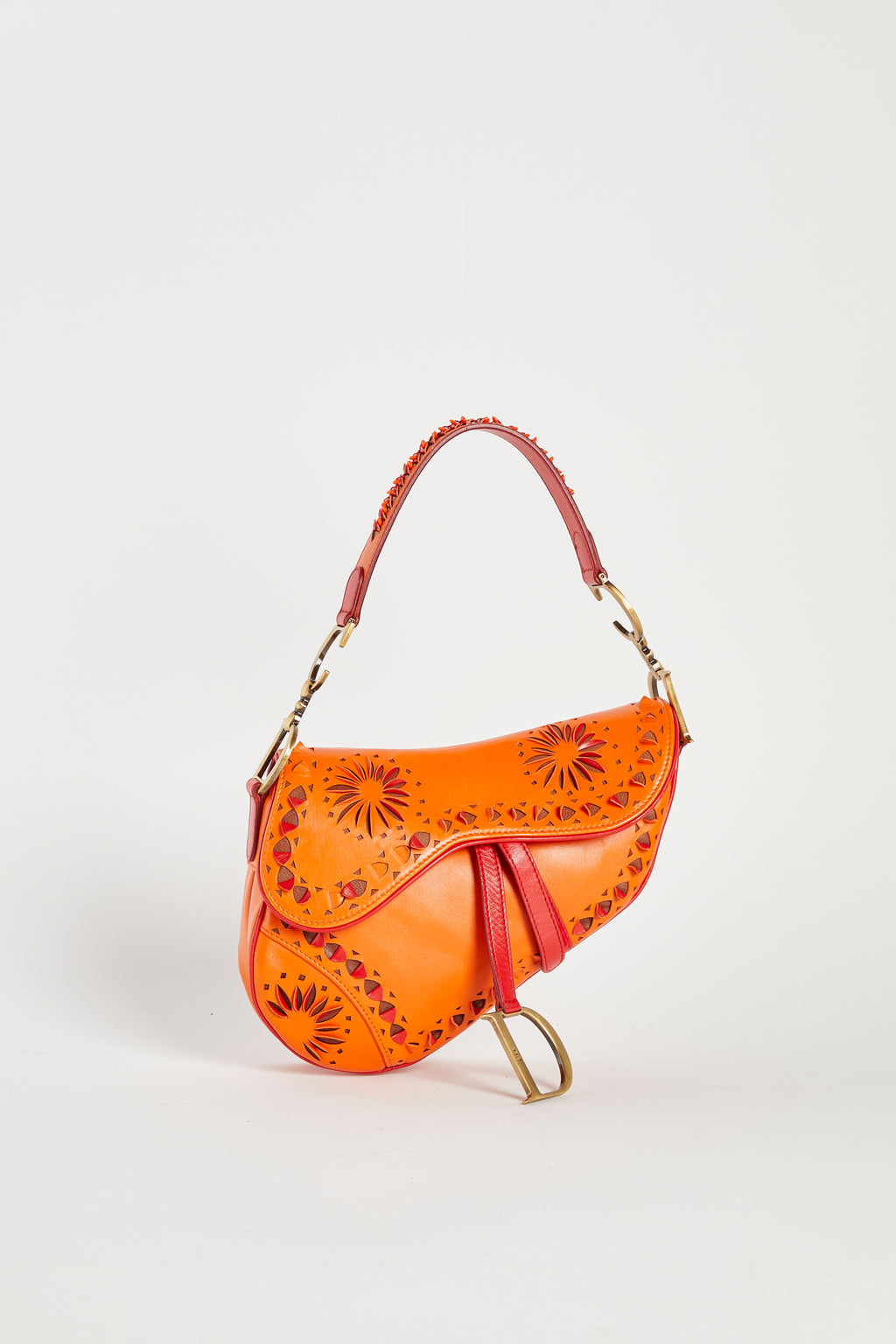 LIMITED EDITION Christian Dior Orange Laser Cut Saddle Bag