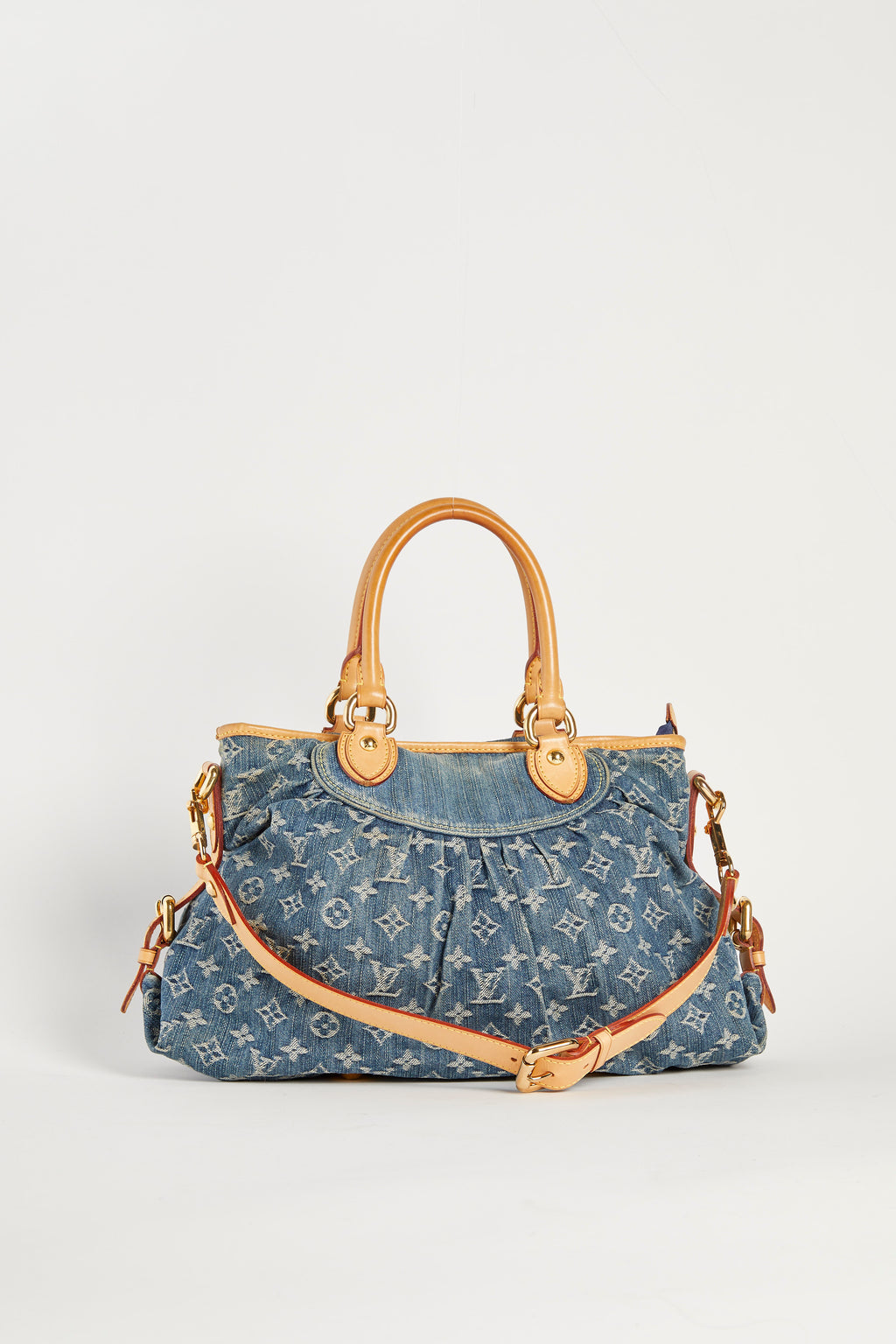 Vintage Louis Vuitton Neo Cabby Blue Denim Tote Bag
