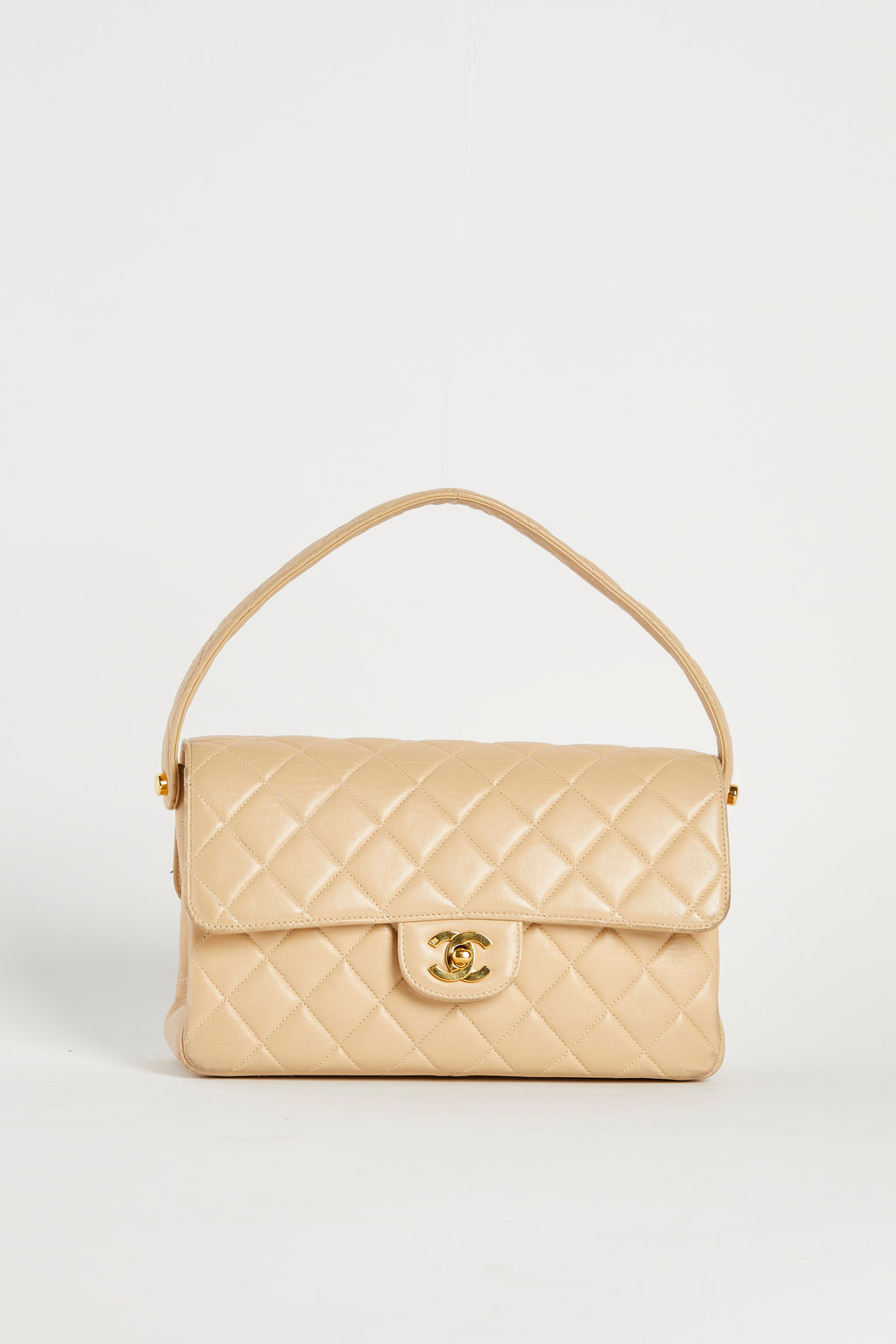 90s Chanel Beige Double Faced Flap Bag with 24k GHW