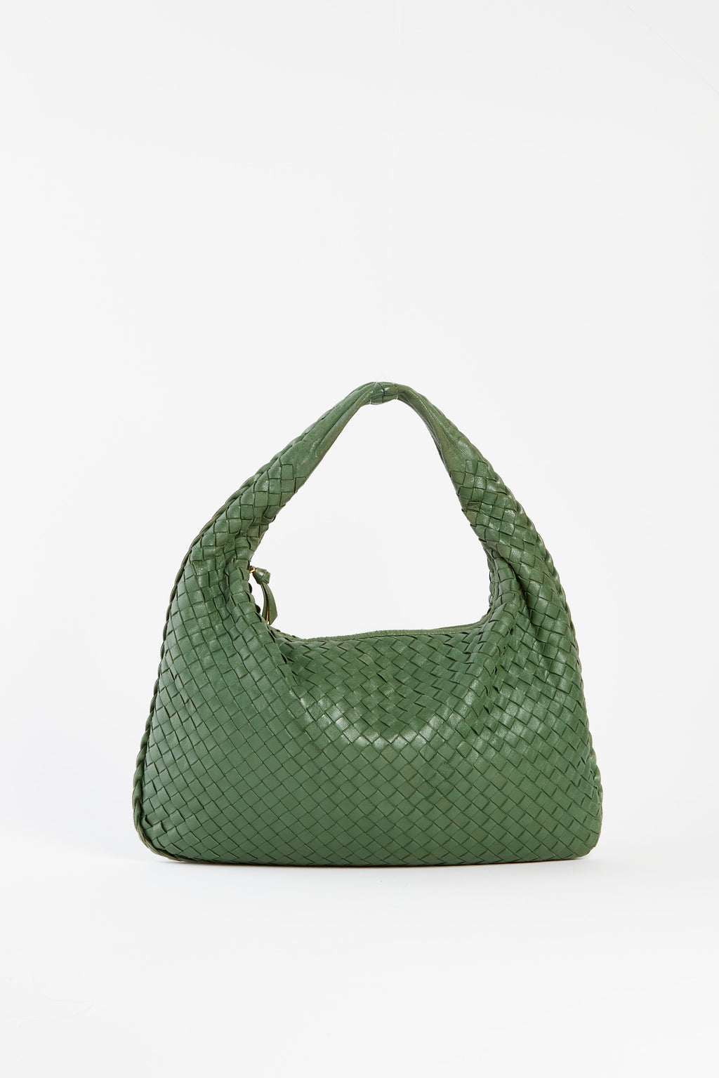Vintage Bottega Veneta Green Intrecciato Shoulder Bag