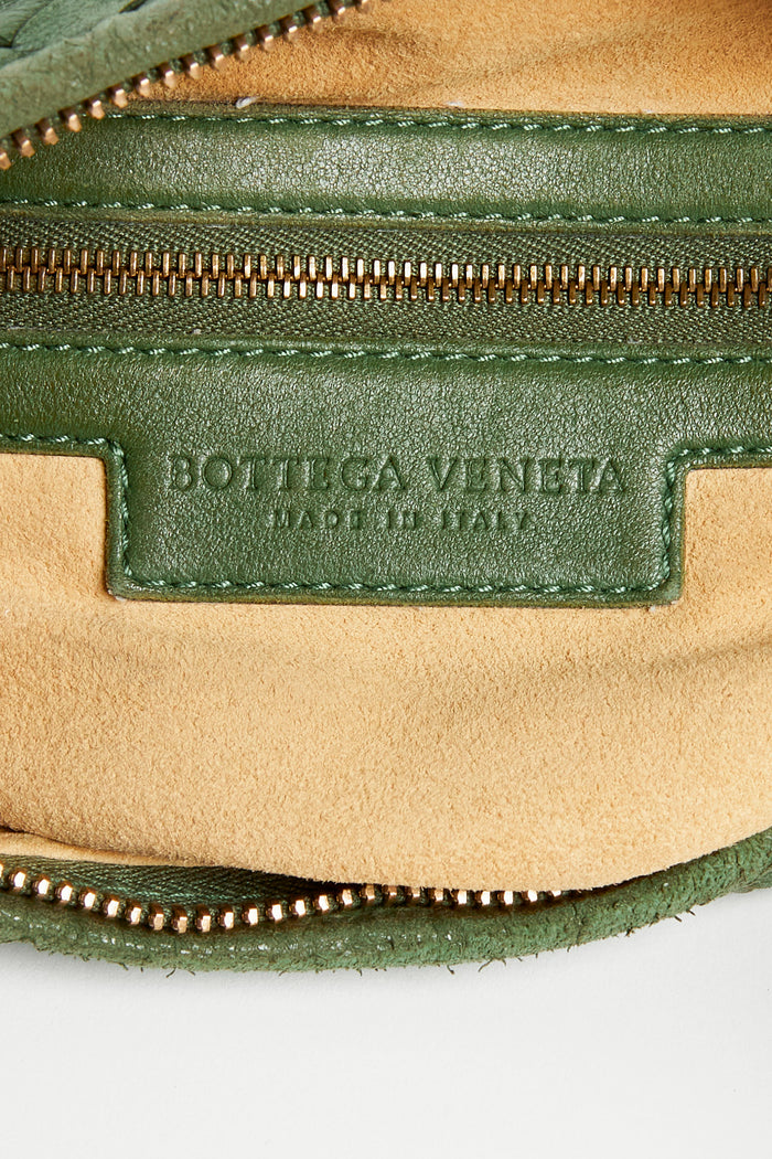 Vintage Bottega Veneta Green Intrecciato Shoulder Bag