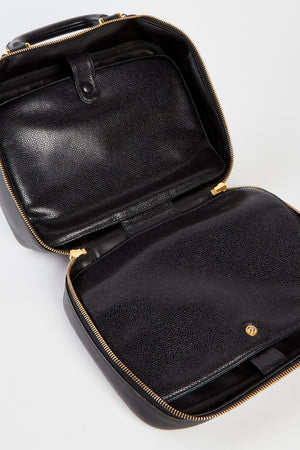 Vintage Chanel Black Caviar Leather Vanity Case