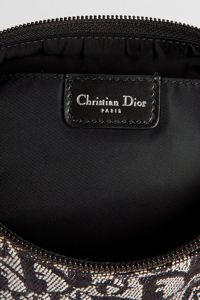 2000s Christian Dior Black Trotter Monogram Shoulder Bag
