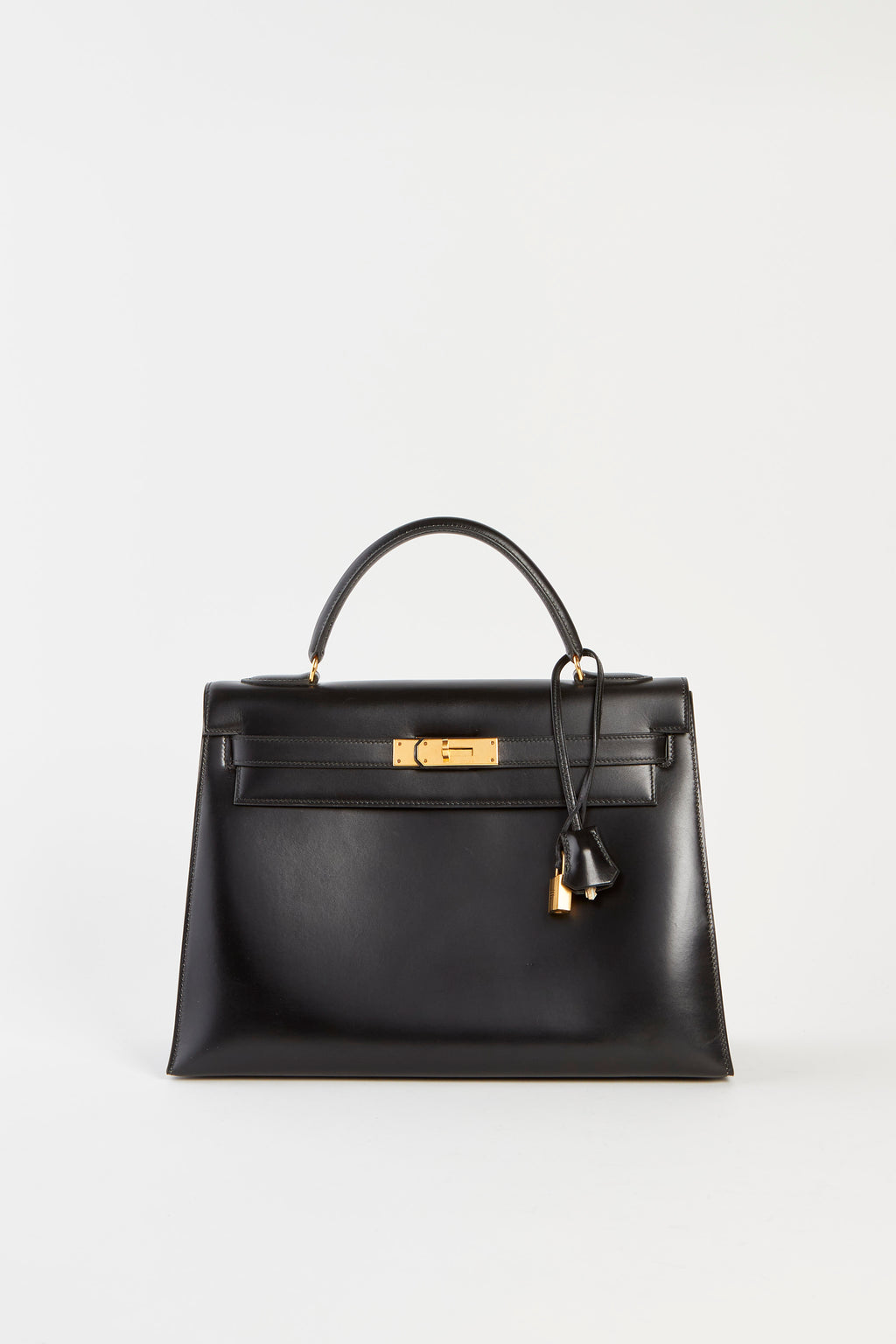 Vintage Hermès Kelly 32cm Black Box Calf Handbag GHW