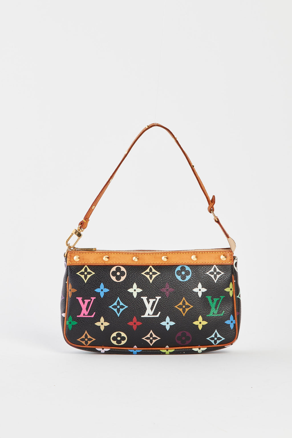 Vintage Louis Vuitton x Takashi Murakami Black Multicolour Pochette Accessoires