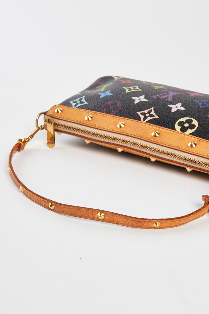 Vintage Louis Vuitton x Takashi Murakami Black Multicolour Pochette Accessoires