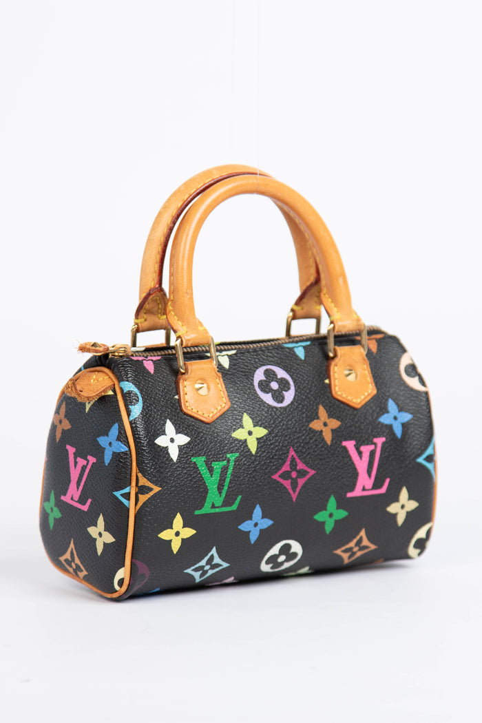 RARE Louis Vuitton x Takashi Murakami Black Multicolour Nano Speedy