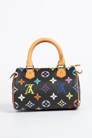 RARE Louis Vuitton x Takashi Murakami Black Multicolour Nano Speedy