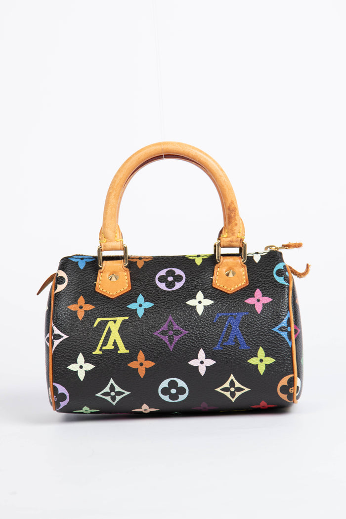 RARE Louis Vuitton x Takashi Murakami Black Multicolour Nano Speedy