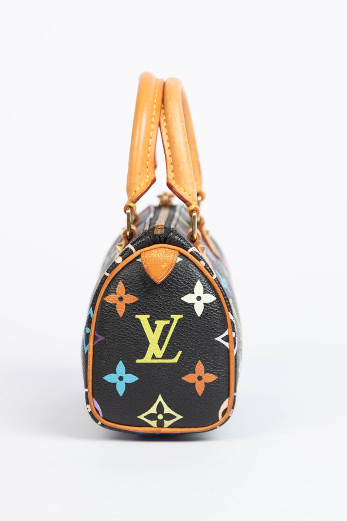 RARE Louis Vuitton x Takashi Murakami Black Multicolour Nano Speedy