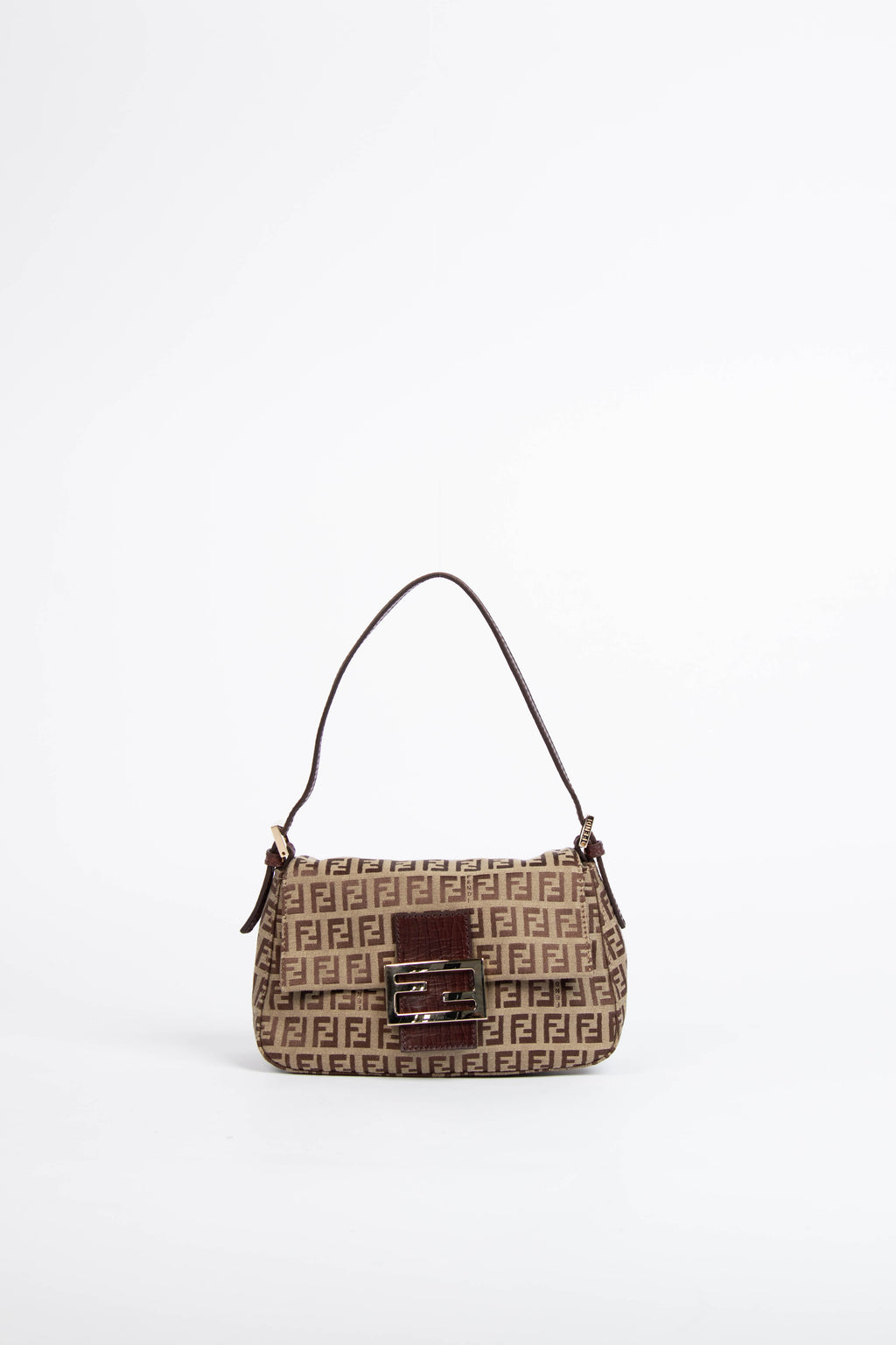 Vintage Fendi Light Brown Zucchino Small Shoulder Bag