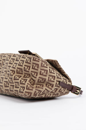 Vintage Fendi Light Brown Zucchino Small Shoulder Bag