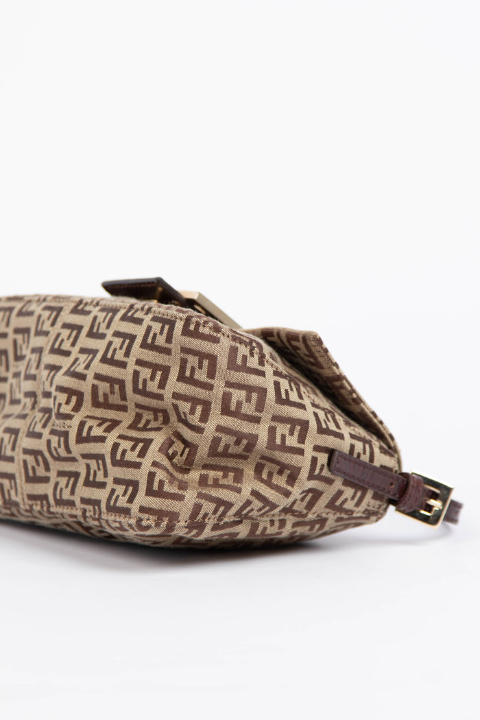 Vintage Fendi Light Brown Zucchino Small Shoulder Bag