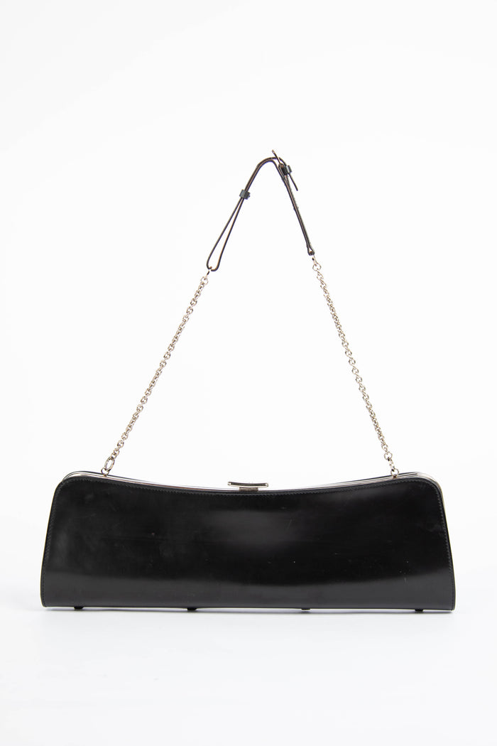 SUPER RARE Christian Dior Galliano Black Bondage Clutch Bag