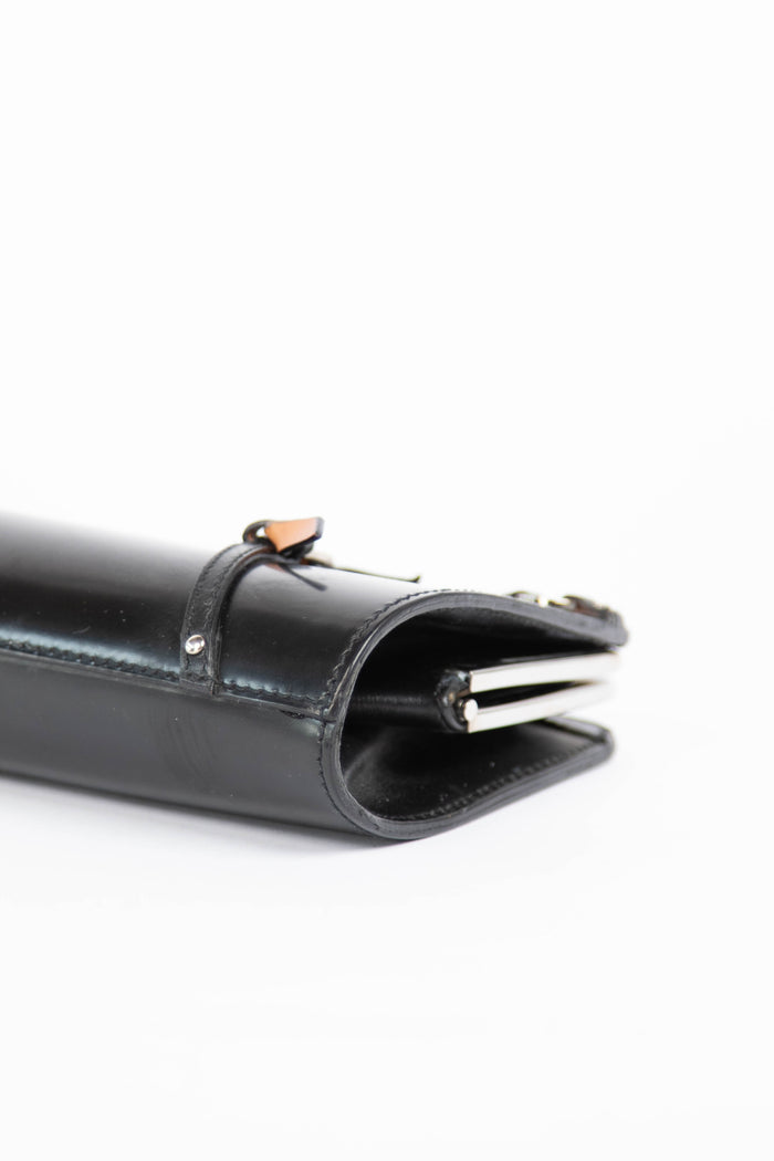 SUPER RARE Christian Dior Galliano Black Bondage Clutch Bag