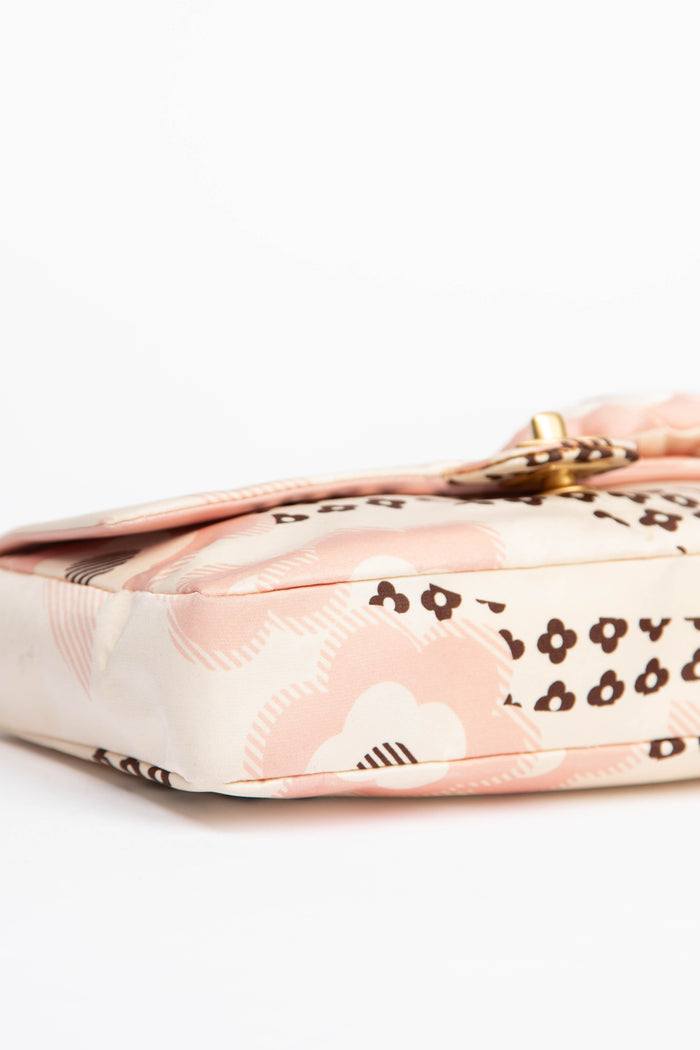 RARE 2000s Chanel Camellia Printed Medium Single Flap Bag