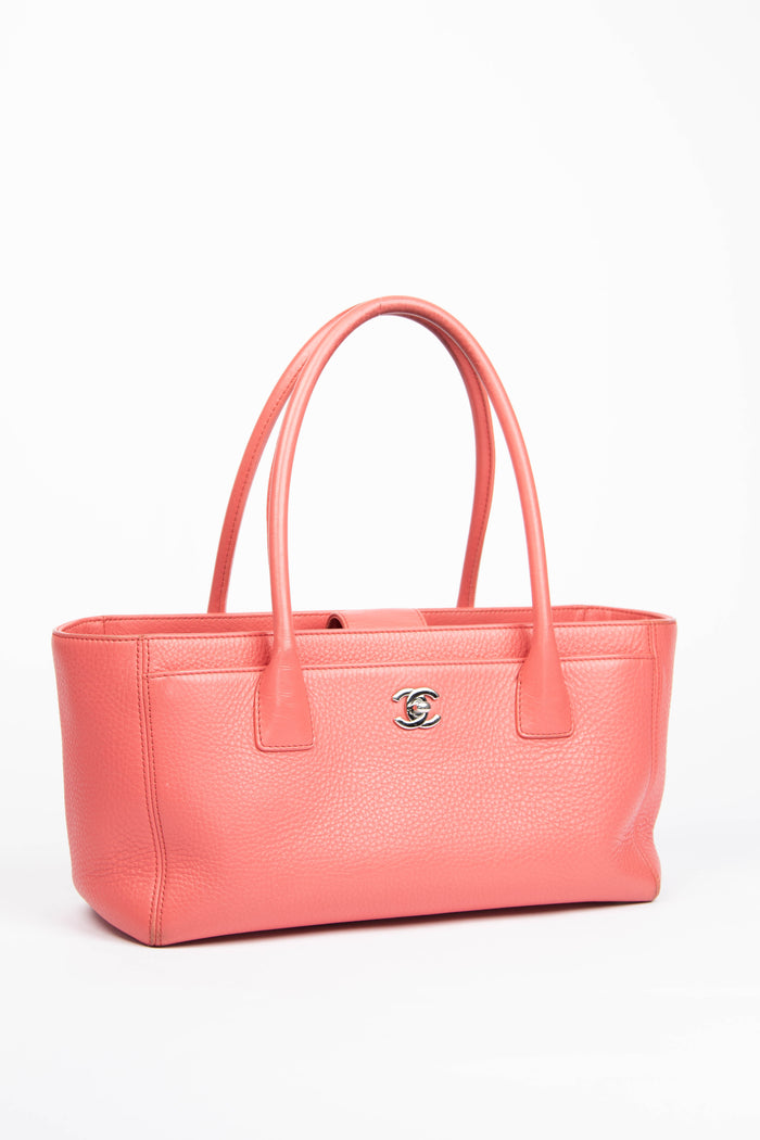 2010s Chanel Pink Caviar Leather Executive Shopper Tote Bag