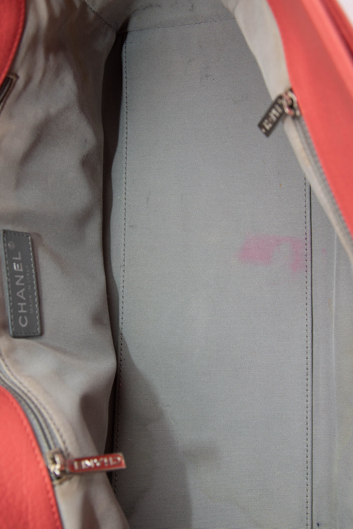 2010s Chanel Pink Caviar Leather Executive Shopper Tote Bag