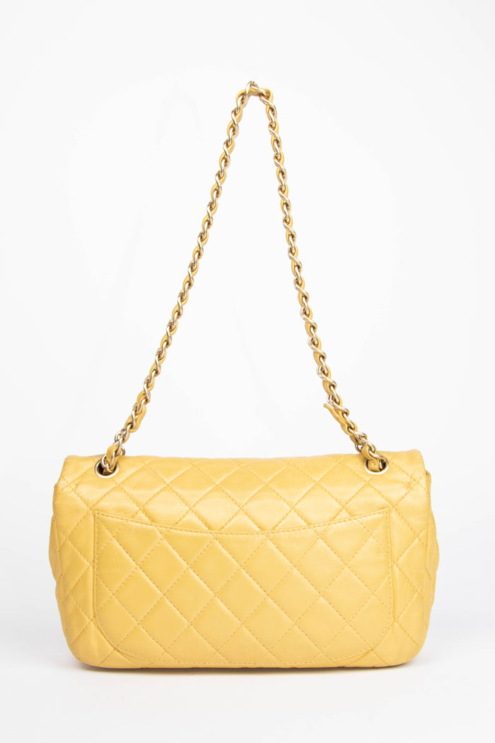 2000s Chanel Yellow Leather Precious Jewel Flap Bag