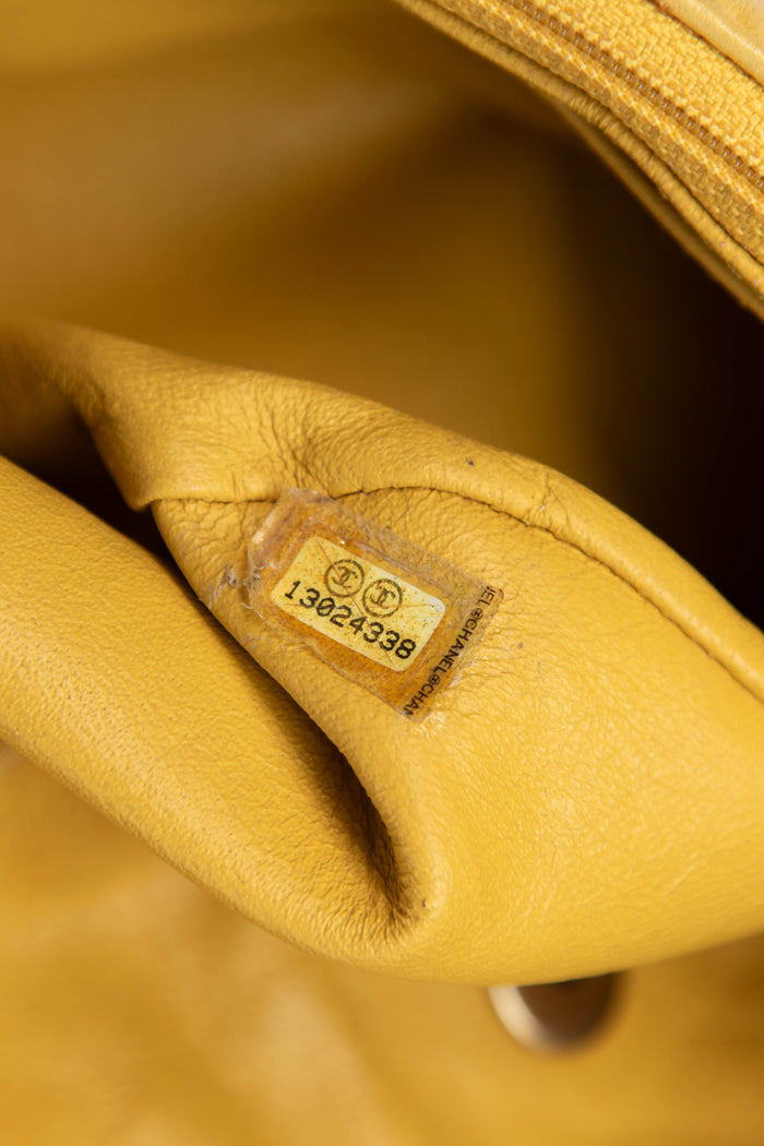 2000s Chanel Yellow Leather Precious Jewel Flap Bag