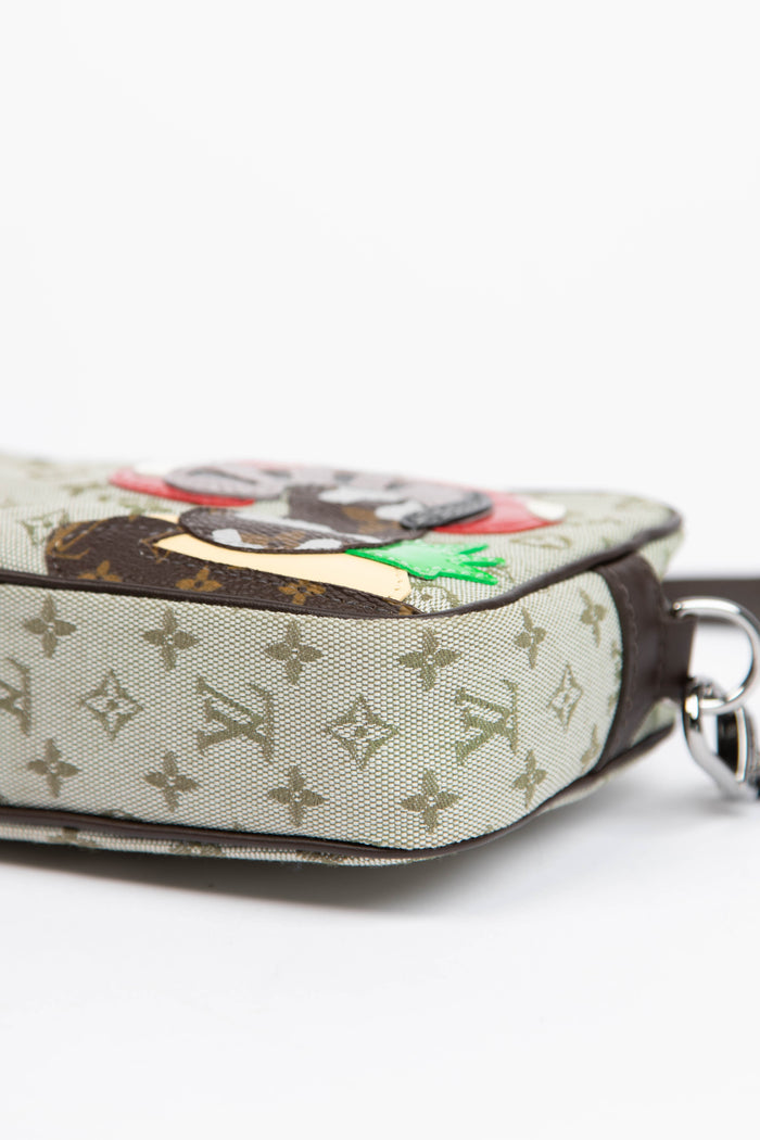 2000s Louis Vuitton Green Monogram Conte De Fees Pochette