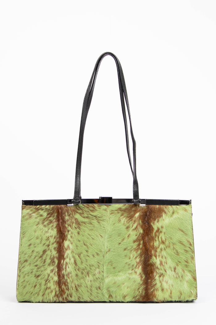 RARE Gucci Tom Ford Green Pony Hair Shoulder Bag