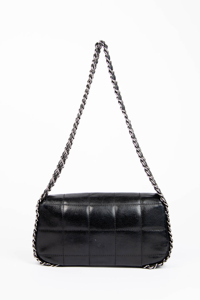 2000s Chanel Black Lambskin Leather 5-Chain Shoulder Bag