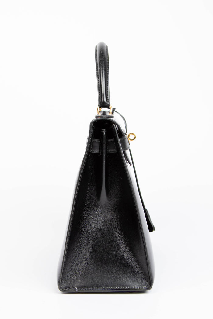 1982 Hermès Kelly 28cm Sellier in Black Box Calf Leather with GHW