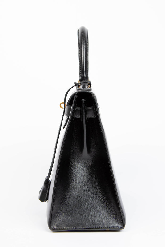 1982 Hermès Kelly 28cm Sellier in Black Box Calf Leather with GHW