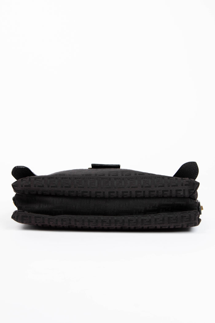 Vintage Fendi Black Zucchino Shoulder Bag