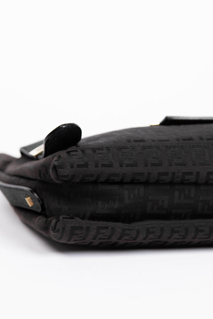 Vintage Fendi Black Zucchino Shoulder Bag