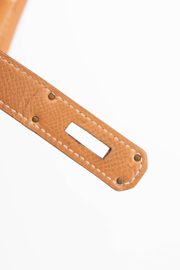 1988 Hermès Kelly 28cm Retourne in Gold Courchevel Leather with GHW