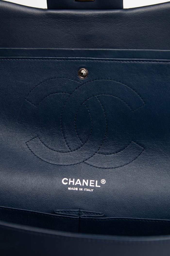 2010s Chanel Dark Green Patent Leather Jumbo Single Flap Shoulder Bag