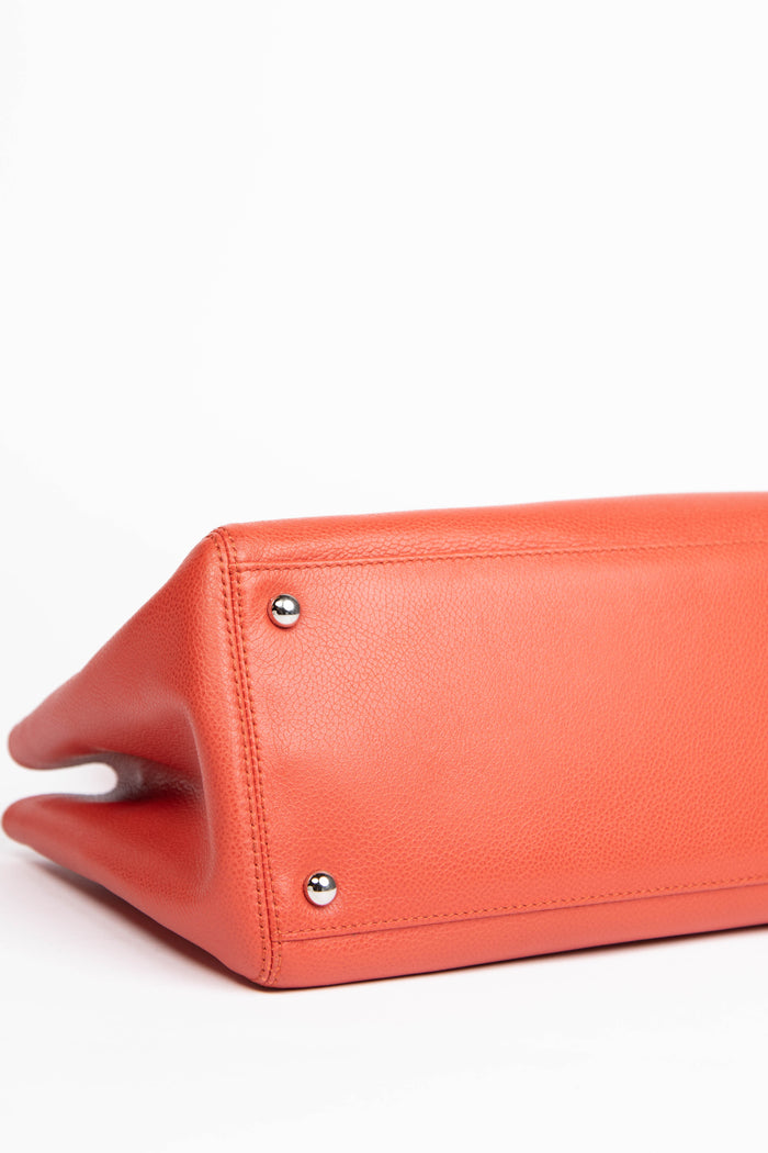 2010s Chanel Red Caviar Leather Small Executive Shopper Tote Bag