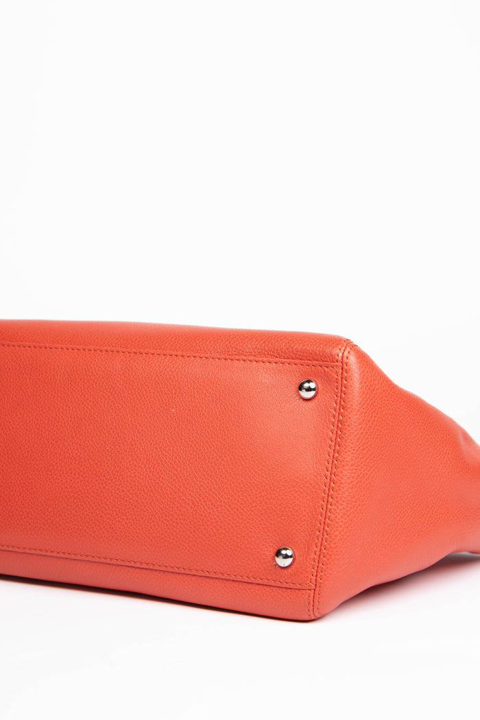 2010s Chanel Red Caviar Leather Small Executive Shopper Tote Bag