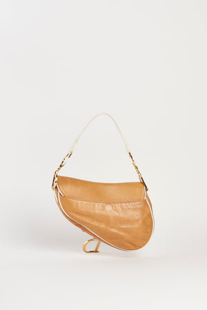 2000s Christian Dior Galliano Brown Leather Saddle Bag