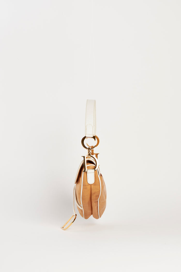 2000s Christian Dior Galliano Brown Leather Saddle Bag