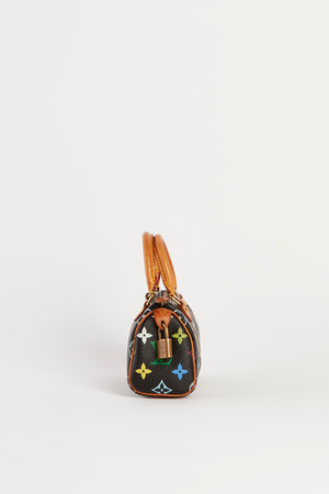 RARE Louis Vuitton x Takashi Murakami Black Multicolour Nano Speedy