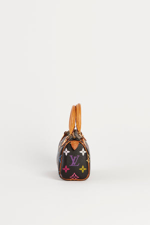 RARE Louis Vuitton x Takashi Murakami Black Multicolour Nano Speedy