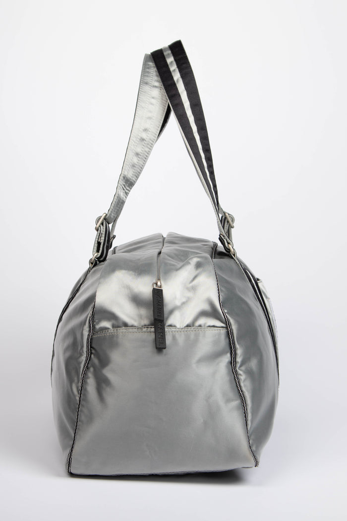 2000s Chanel Sports Line Silver Duffle Bag